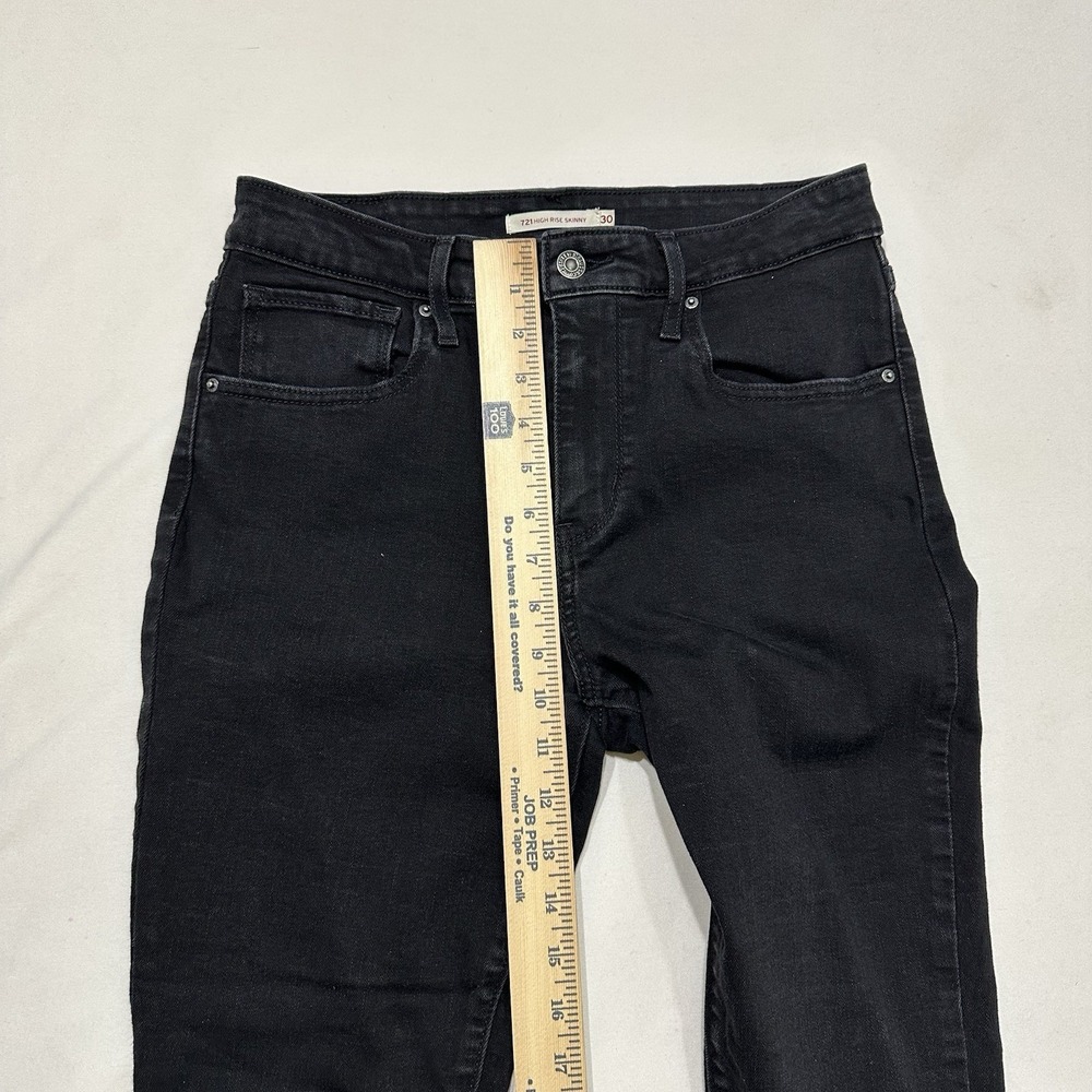 Levis 721 High Rise‎ Skinny Jeans Womens Black Stretch Denim - Picture 10 of 13
